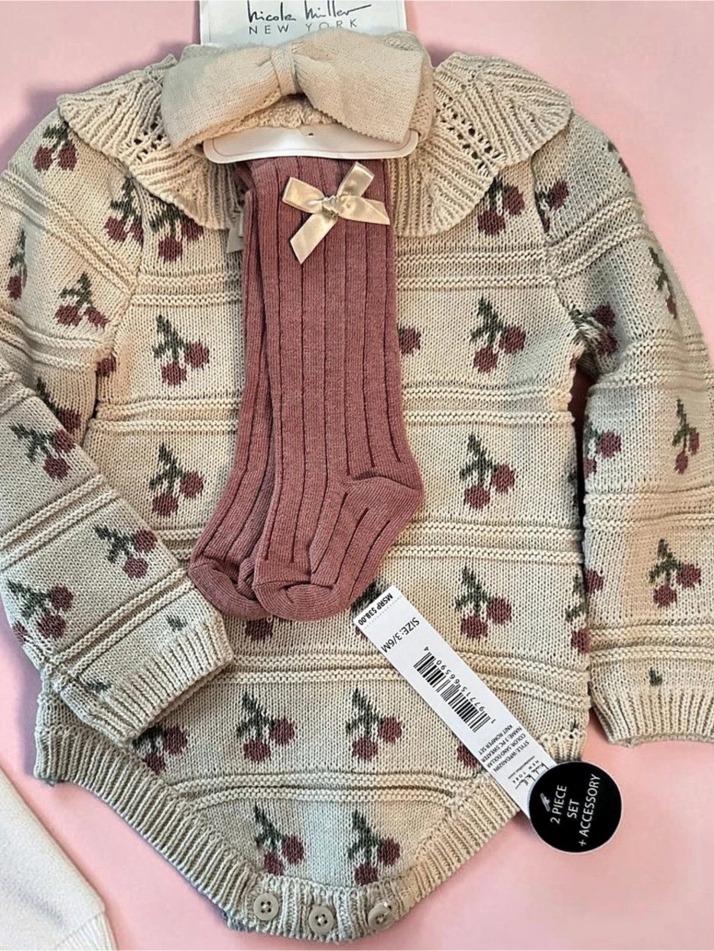 Nicole Miller Floral Sweater Bodysuit NWT